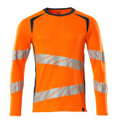 19081-771-1444 T-Shirt, Langarm - Hi-vis Orange/Dunkelpetroleum