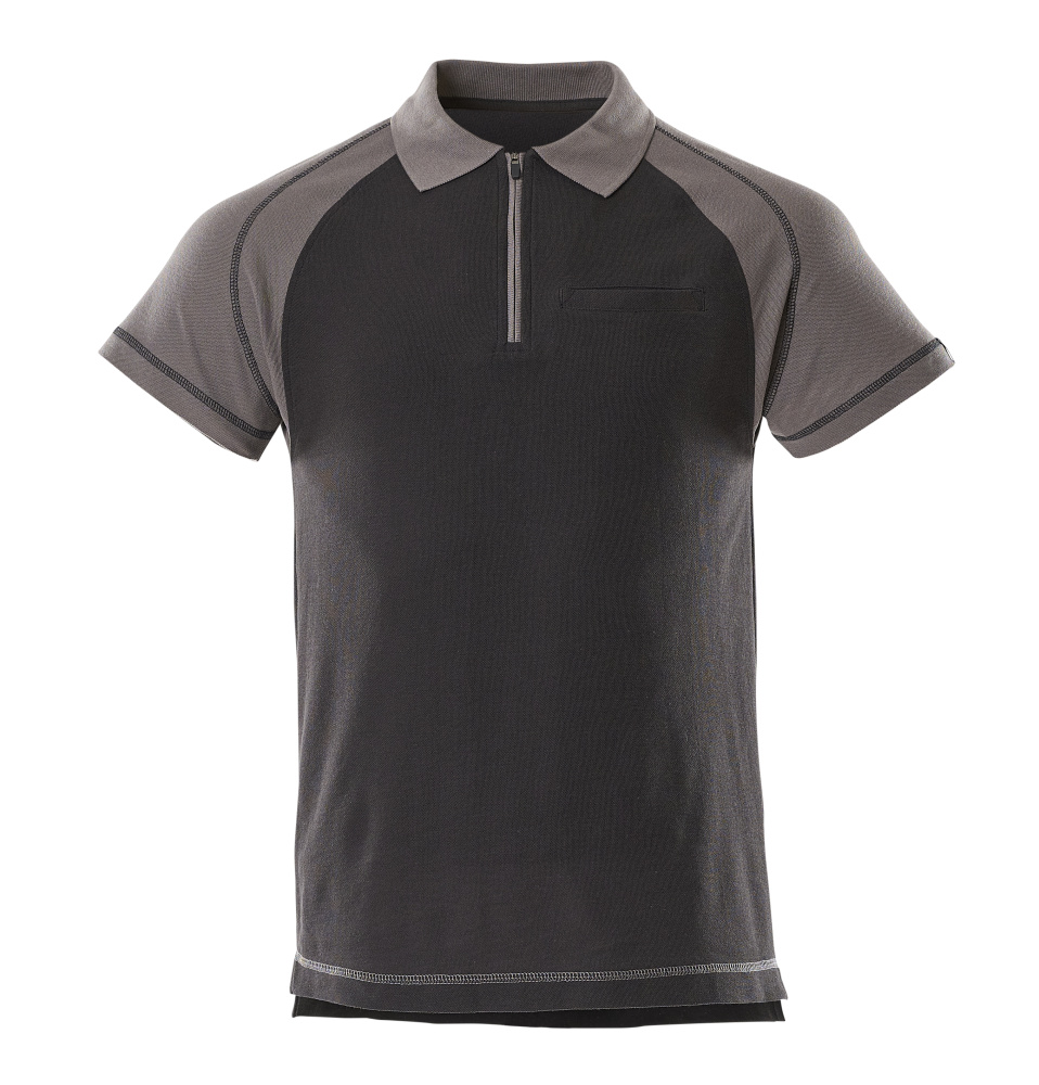 50302-260-9888 Polo-Shirt mit Brusttasche - Schwarz/Anthrazit
