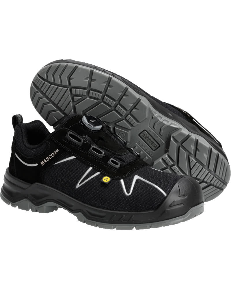 F0122-771-09880 Sicherheitshalbschuh - Schwarz/Silber