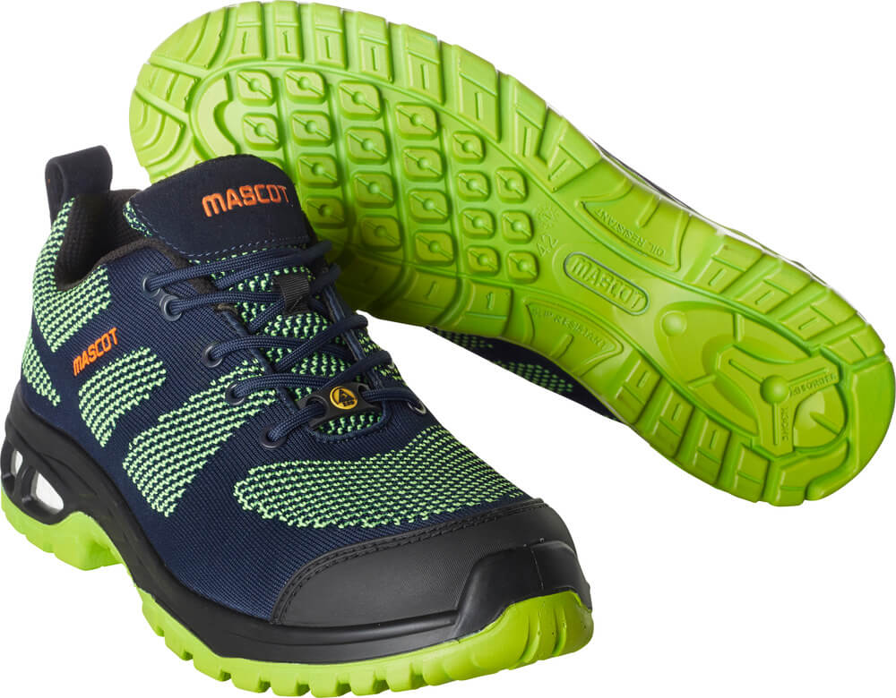 F0131-849-01033 Sicherheitshalbschuh - Schwarzblau/Limonengrün